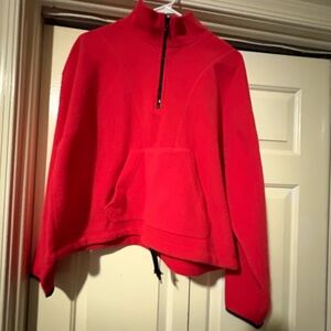 PINK red half zip up hoodie